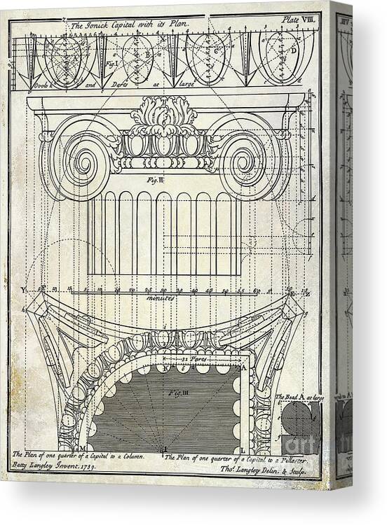 Architecture Canvas Print featuring the drawing Capital Drawing by Jon Neidert