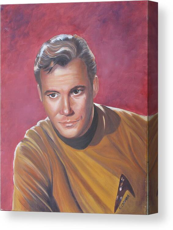 Portraits Canvas Print featuring the painting Capt. James T. Kirk by Kathie Camara