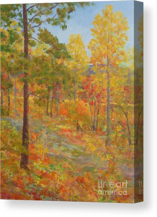 Pantone 2017 Greenery Canvas Print featuring the painting Carolina Autumn Gold by Gail Kent