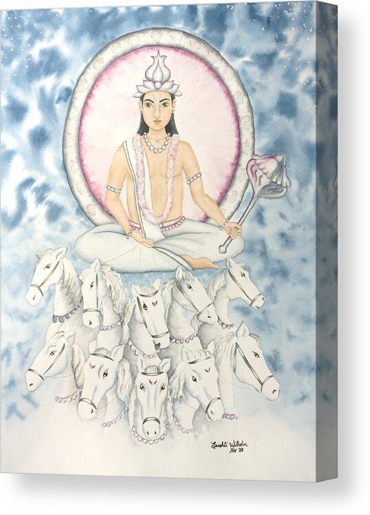 Vedic Astrology Canvas Print featuring the painting Chandra The Moon by Srishti Wilhelm