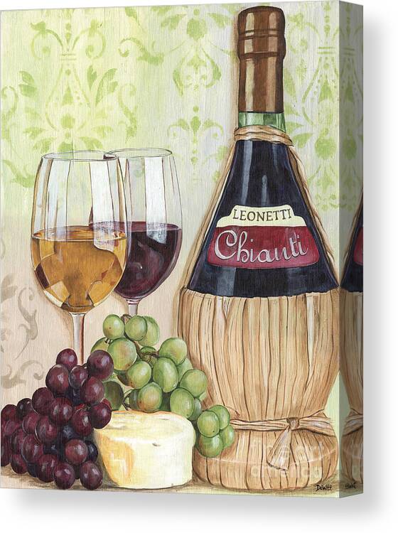Wine Canvas Print featuring the painting Chianti and Friends by Debbie DeWitt