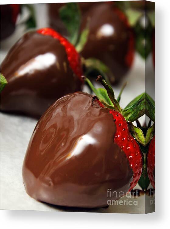 Andee Design Food Canvas Print featuring the photograph Chocolate Covered Strawberries by Andee Design