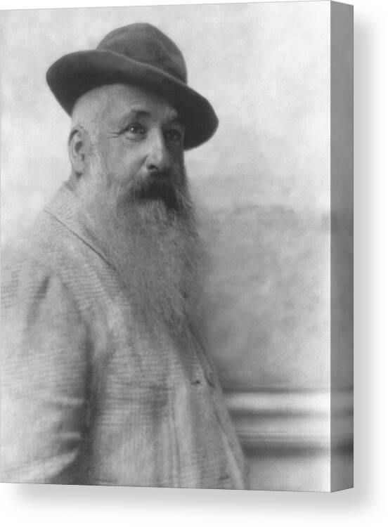 Artist Canvas Print featuring the photograph Claude Monet Wearing A Hat by Adolphe De Meyer