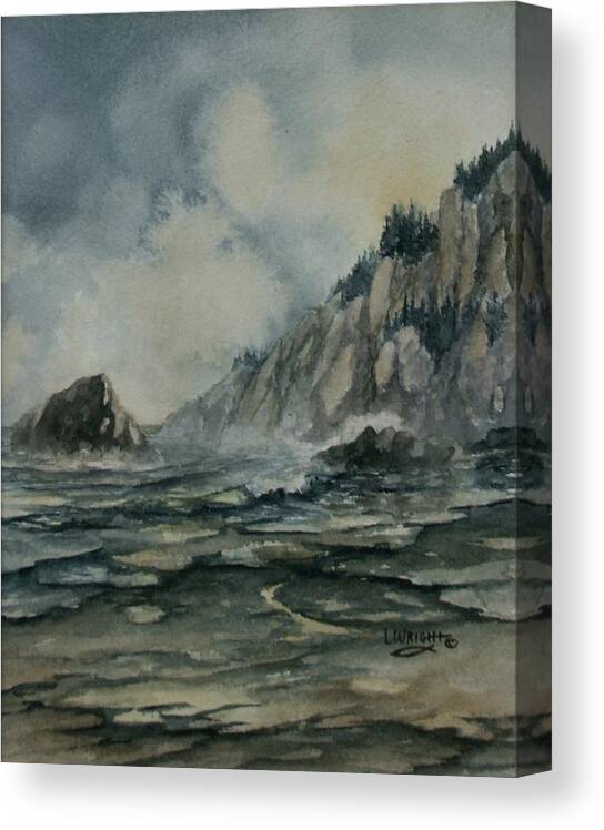 Watercolor Canvas Print featuring the painting Cliffside by Lynne Wright