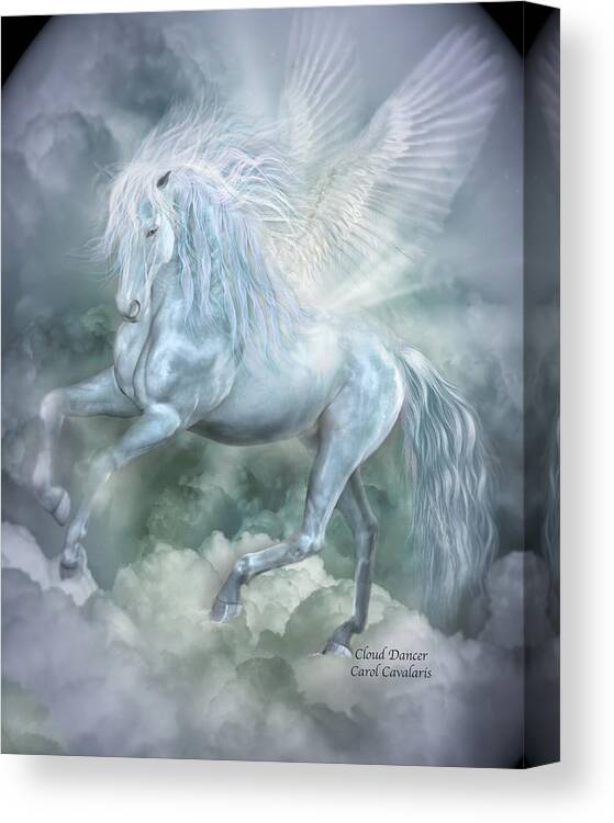 Pegasus Canvas Print featuring the mixed media Cloud Dancer by Carol Cavalaris