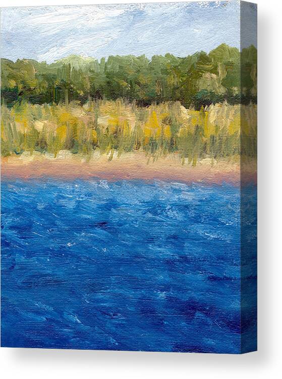 Lake Canvas Print featuring the painting Coastal Dunes 2.0 by Michelle Calkins