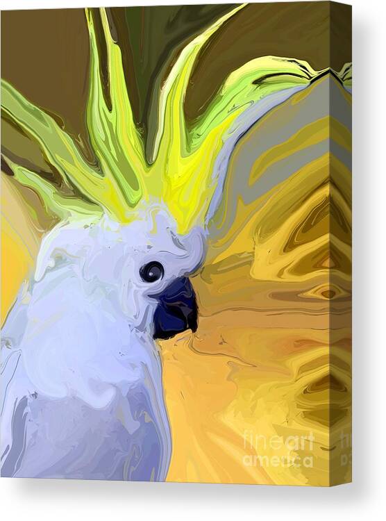 Sulphur-crested Cockatoo Canvas Print featuring the digital art Cockatoo by Chris Butler