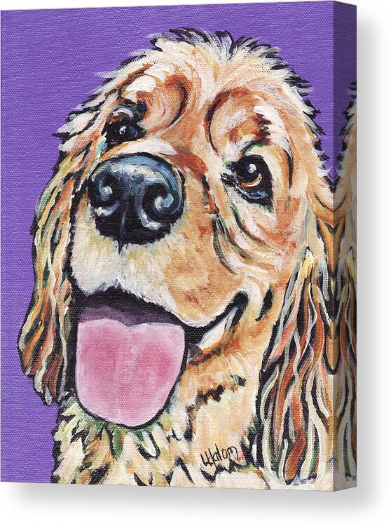 Cocker Spaniel Canvas Print featuring the painting Cocker Spaniel by Greg and Linda Halom