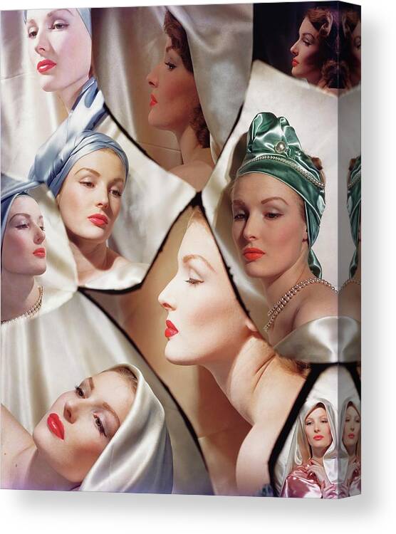 Studio Shot Canvas Print featuring the photograph Collage Of Susann Shaw by Horst P. Horst