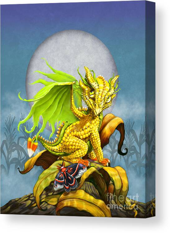Dragon Canvas Print featuring the digital art Corn Dragon by Stanley Morrison