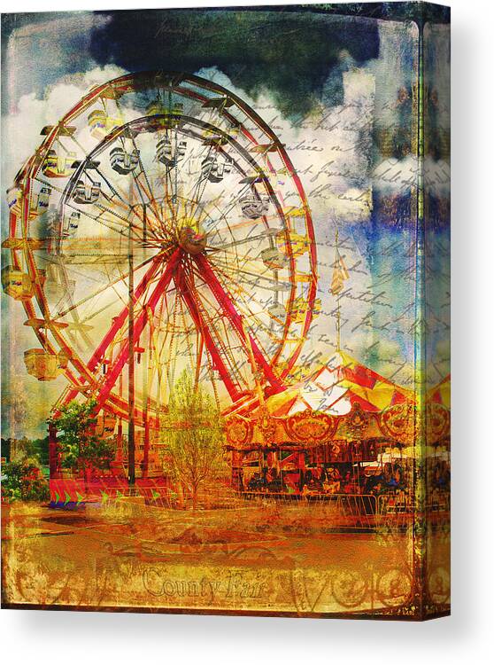 Ferris Wheel Canvas Print featuring the photograph County Fair by John Anderson