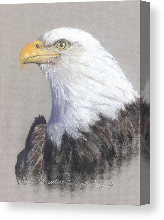 Eagle Canvas Print featuring the painting Courage by Marlene Schwartz Massey