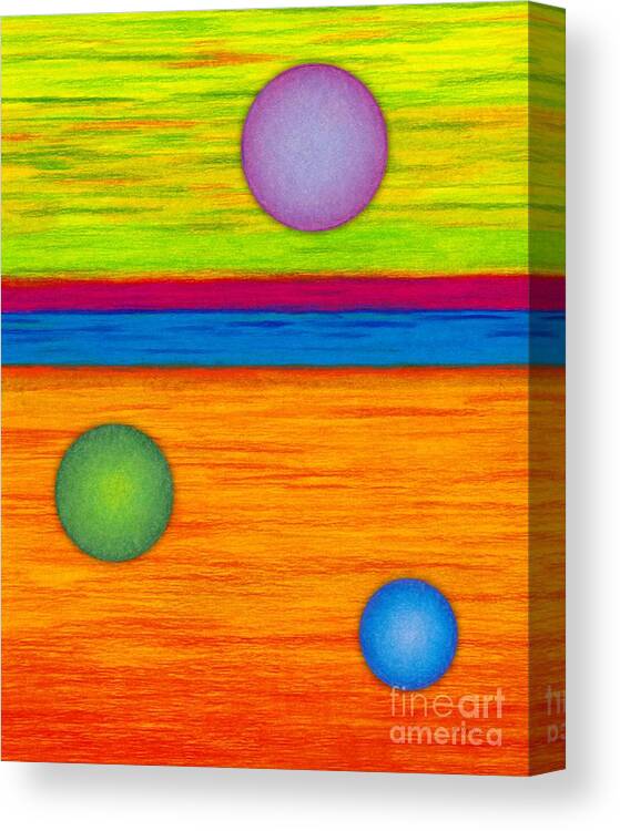 Colored Pencil Canvas Print featuring the painting CP001 Circle Montage by David K Small