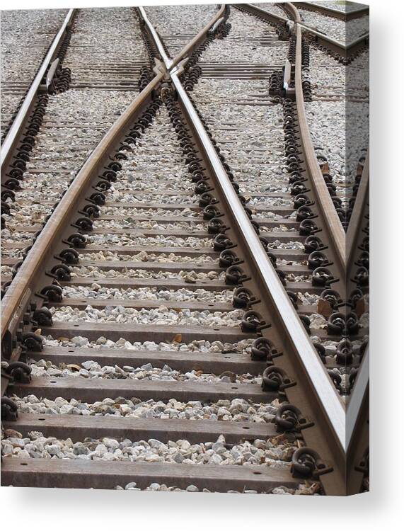 Railroad Canvas Print featuring the photograph Crossing by Beth Vincent
