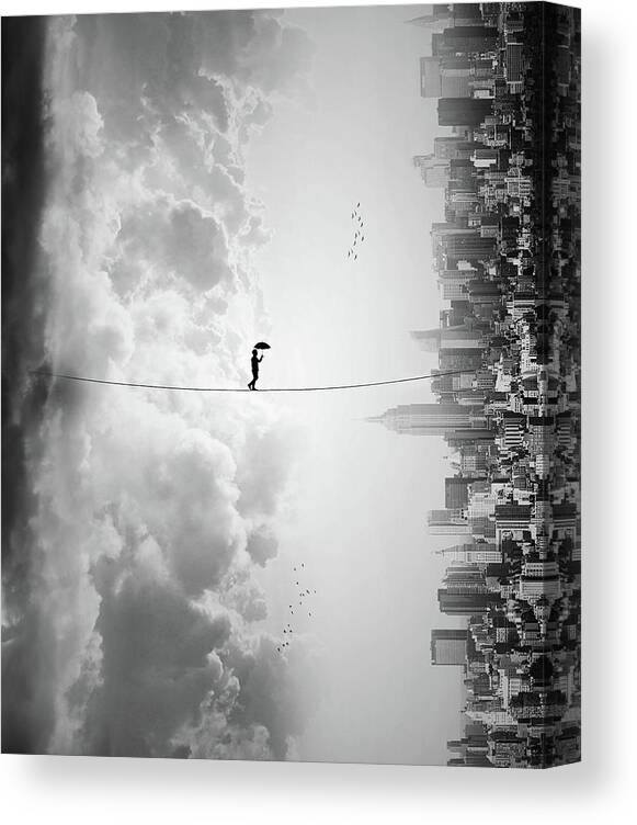 Skyline Canvas Print featuring the photograph Crossing by Ivan Marlianto