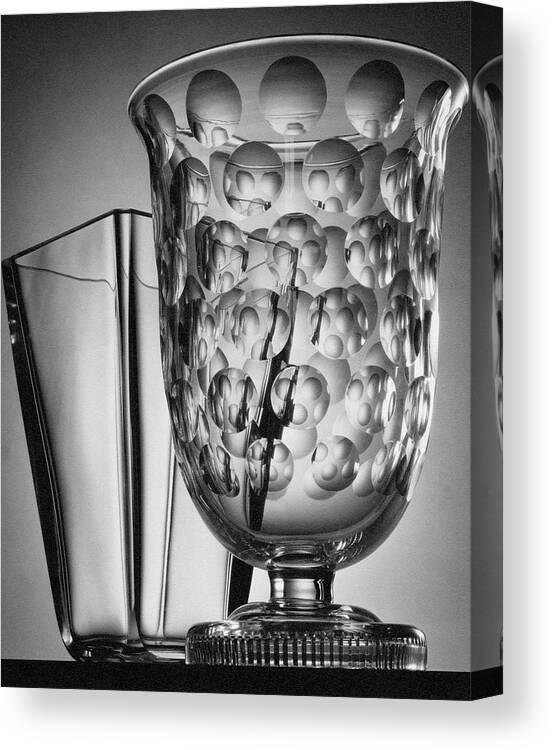 Home Accessories Canvas Print featuring the photograph Crystal Vases From Steuben by Peter Nyholm