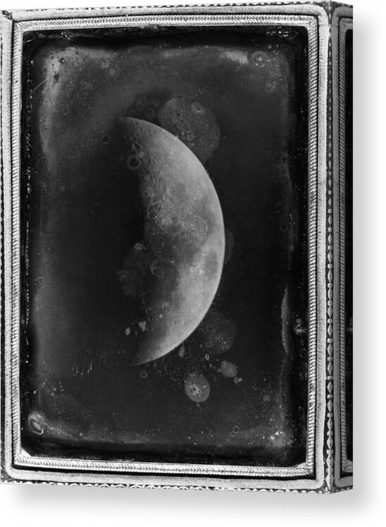 1852 Canvas Print featuring the photograph Daguerreotype: Moon, 1852 by Granger