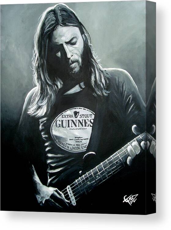 David Gilmore Canvas Print featuring the painting David Gilmour by Tom Carlton