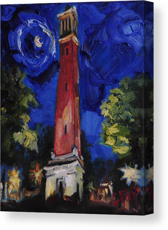 Landmark Canvas Print featuring the painting Denny Chimes by Carole Foret