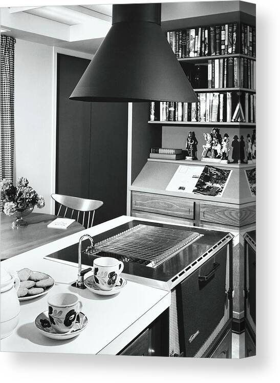 Divider Canvas Print featuring the photograph Divider Between Cooking And Dining Areas by Pedro E. Guerrero