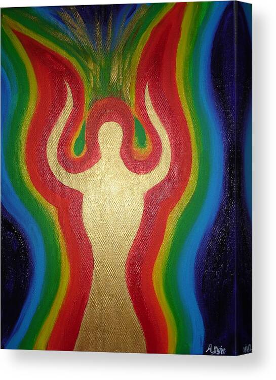 Divine Feminine Canvas Print featuring the painting Divine Feminine Energy by Angie Butler