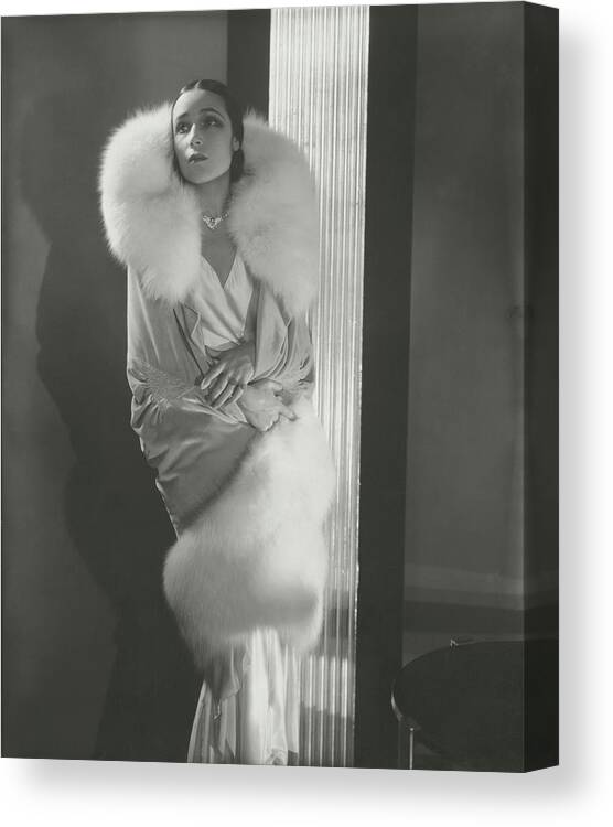 Actress Canvas Print featuring the photograph Dolores Del Rio Wearing An Augustabernard Wrap by Edward Steichen