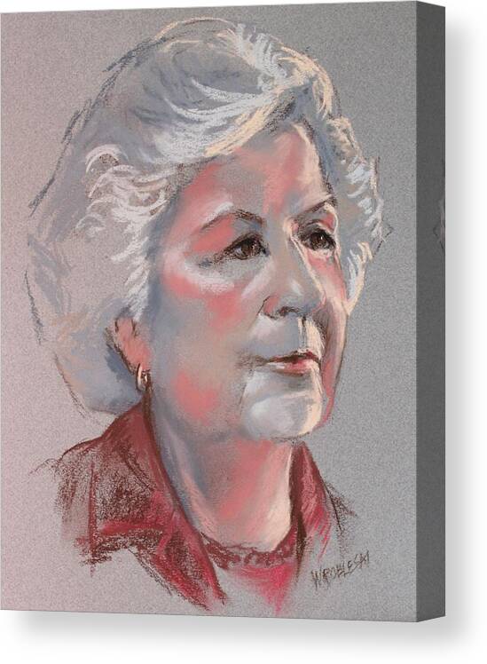 Portrait Canvas Print featuring the painting Doris by Peggy Wrobleski
