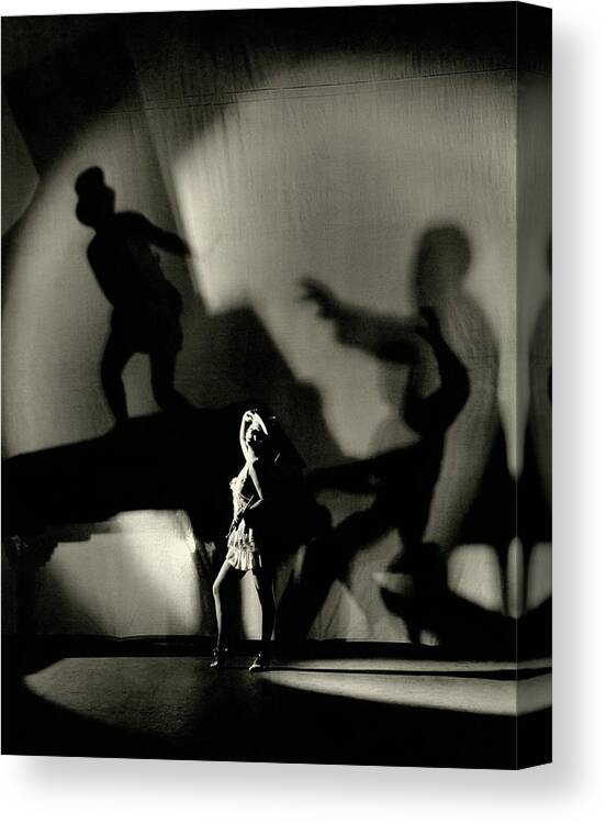 Actress Canvas Print featuring the photograph Dorothy Mackaill With Ominous Shadows by Florence Vandamm