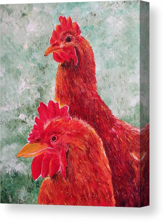 Double Trouble Canvas Print featuring the painting Double Trouble by Cheryl Nancy Ann Gordon