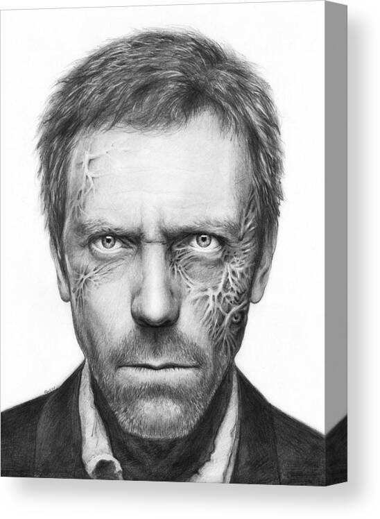 House Md Canvas Print featuring the drawing Dr. Gregory House - House MD by Olga Shvartsur