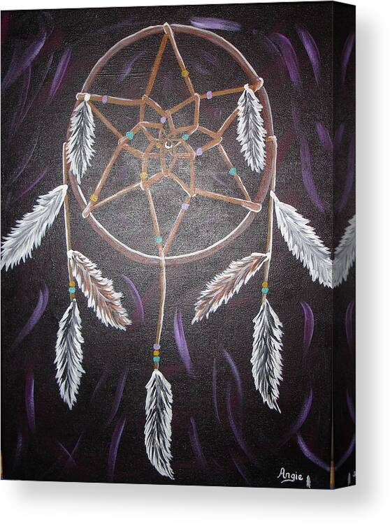 Dream Catcher Canvas Print featuring the painting Dream Catcher by Angie Butler