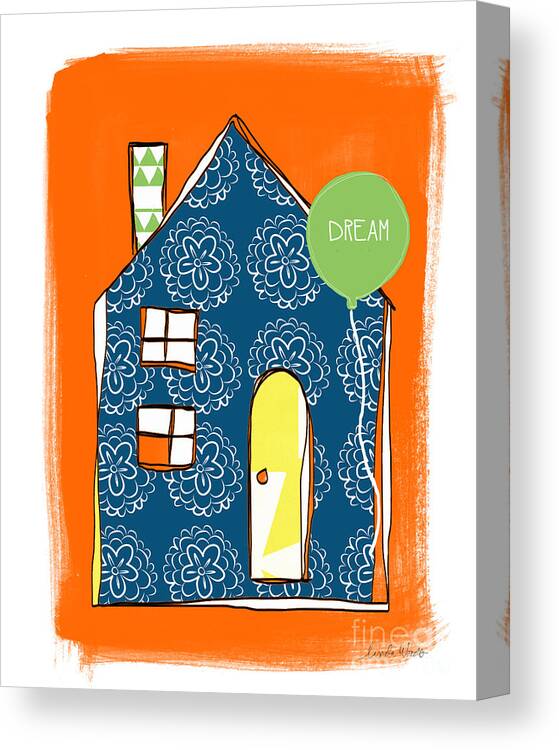 House Canvas Print featuring the painting Dream House by Linda Woods