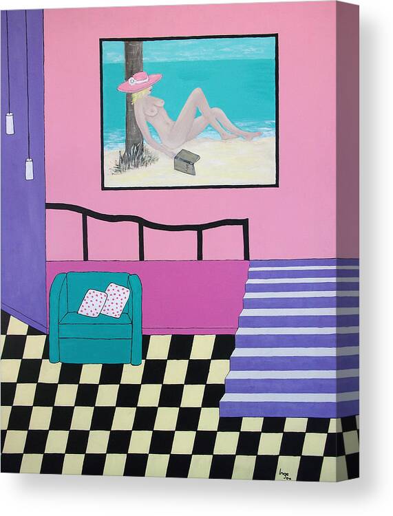 Contemporary Canvas Print featuring the painting Dreaming by Inge Lewis