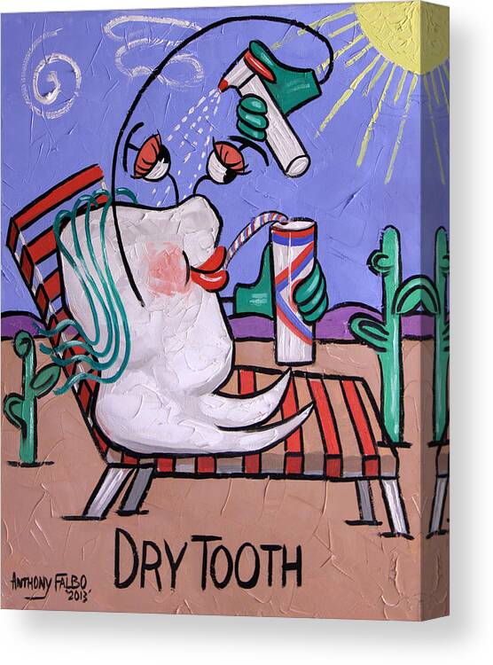 Dry Tooth Canvas Print featuring the painting Dry Tooth Dental Art By Anthony Falbo by Anthony Falbo