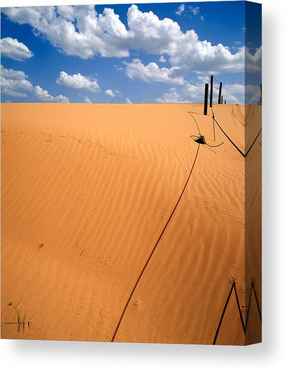Clear Sky Canvas Print featuring the photograph Dunes and Clouds by Richard Smith