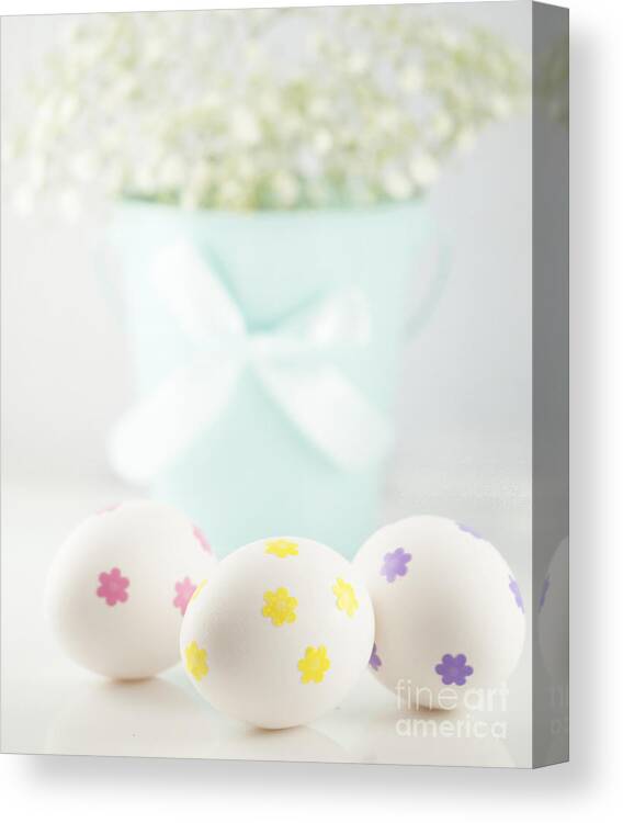 Baby's Breath Canvas Print featuring the photograph Easter Eggs by Juli Scalzi