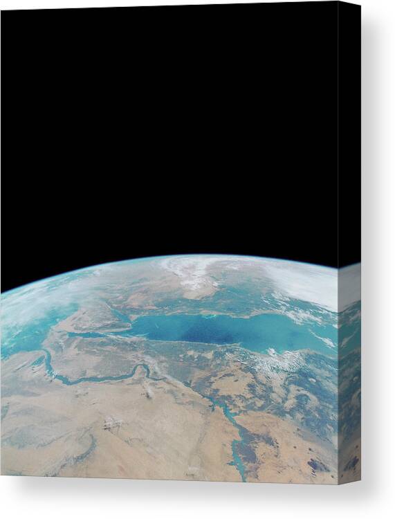 Egypt Canvas Print featuring the photograph Eastern Egypt From Space Shuttle by Nasa/science Photo Library