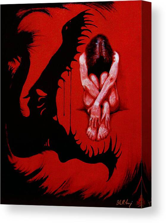 Woman Canvas Print featuring the painting Eater by Dale Loos Jr