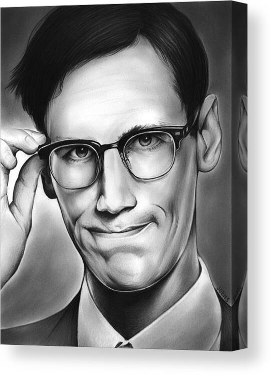 Riddler Canvas Print featuring the drawing Edward Nygma by Greg Joens