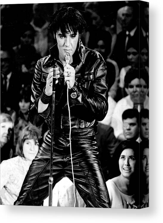 Classic Canvas Print featuring the photograph Elvis Presley In Leather Suit by Retro Images Archive