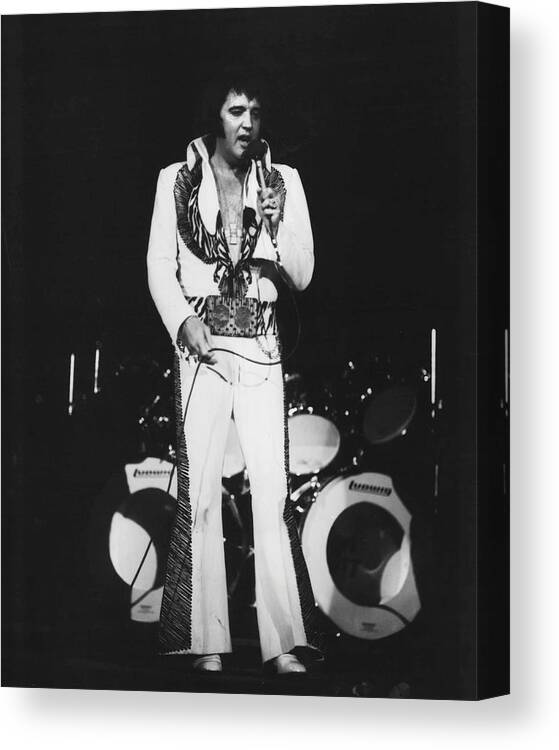 Classic Canvas Print featuring the photograph Elvis Presley Sings In Front Of Drum Set by Retro Images Archive