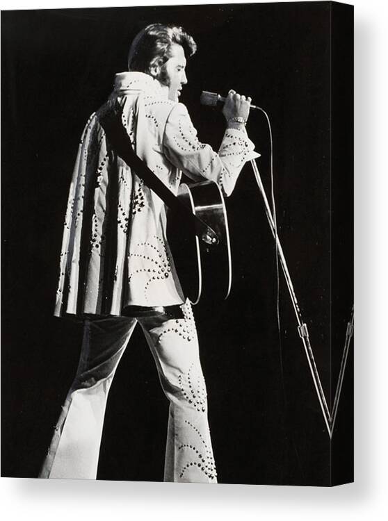 Classic Canvas Print featuring the photograph Elvis Presley at mic by Retro Images Archive