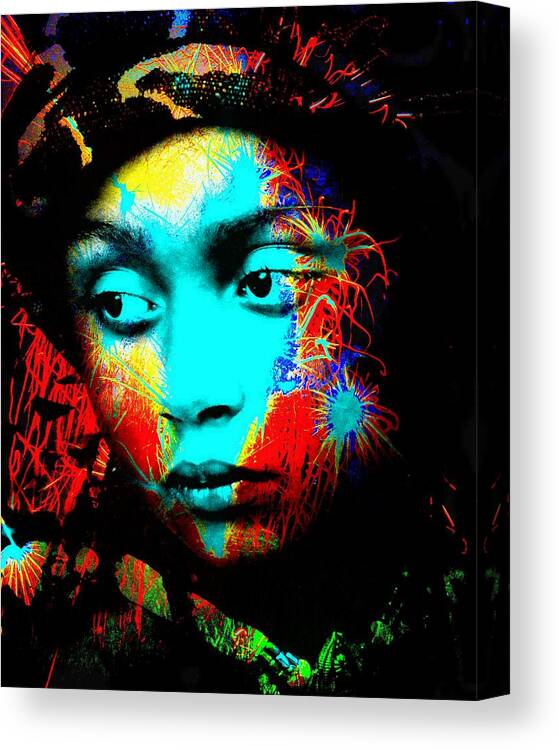 Female Canvas Print featuring the photograph Emotional Fireworks by Jodie Marie Anne Richardson Traugott     aka jm-ART