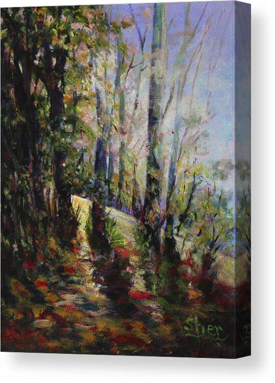 Oil Canvas Print featuring the painting Enchanted forest by Sher Nasser