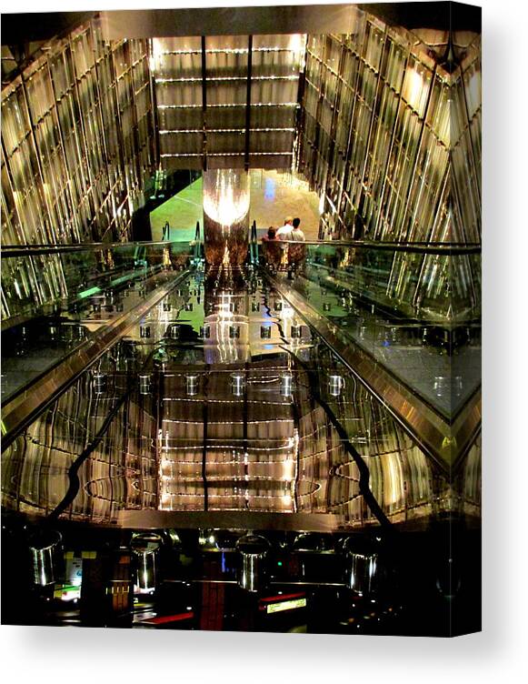 Vegas Canvas Print featuring the photograph Escalators Escalating by Randall Weidner