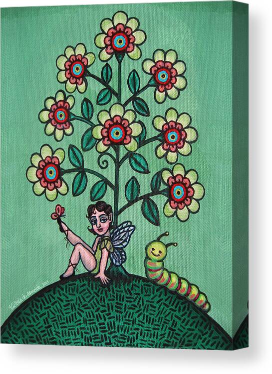 Fairy Canvas Print featuring the painting Fairy Series Katrina by Victoria De Almeida