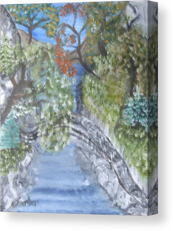 Trees Canvas Print featuring the painting Far Off Place by Suzanne Surber