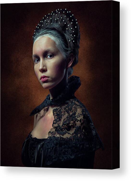 Portrait Canvas Print featuring the photograph Fashion Barocco, Baroque Fashion Photography by Freol