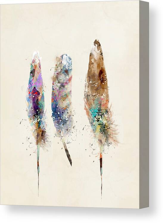 Feathers Canvas Print featuring the painting Feathers by Bri Buckley