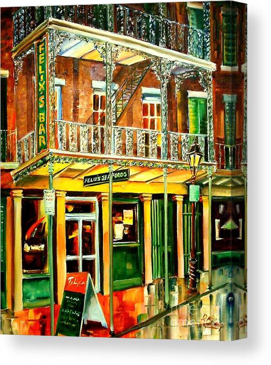 New Orleans Canvas Print featuring the painting Felixs Oyster Bar by Diane Millsap